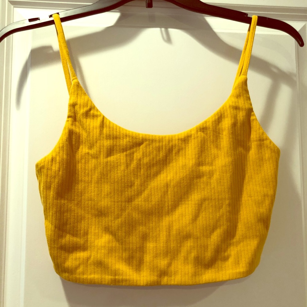 Yellow cropped tank top